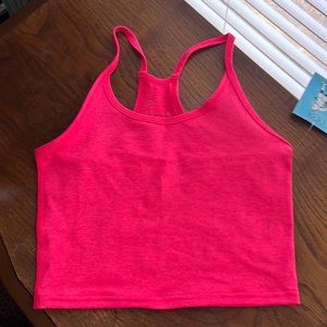 Fleo neon pink crop top